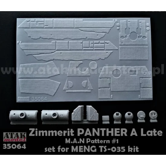 Atak 35064 1/35 Panther A Late MAN Pattern #1 Zimmerit set for Meng #TS035 kits - Military Vehicles & Tanks