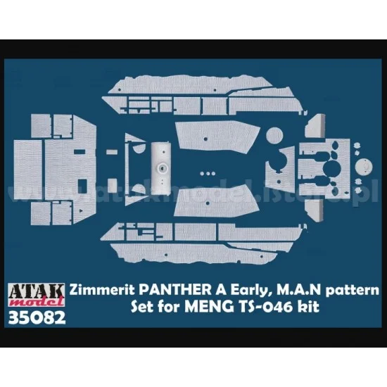 Atak 35082 1/35 Panther A Early Production MAN pattern Zimmerit set for MENG-TS046