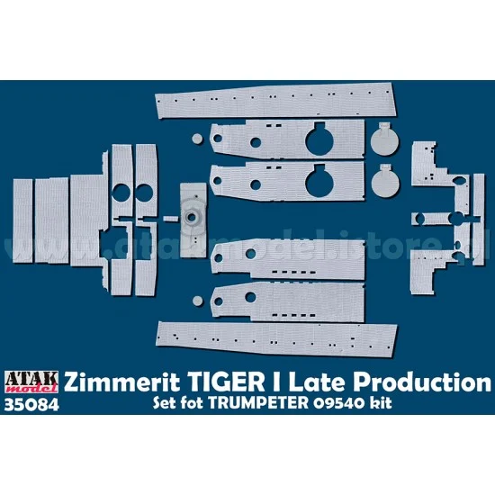 Atak 35084 1/35 Tiger I Late Production Zimmerit set for Trumpeter #09540 - Military Vehicles & Tanks