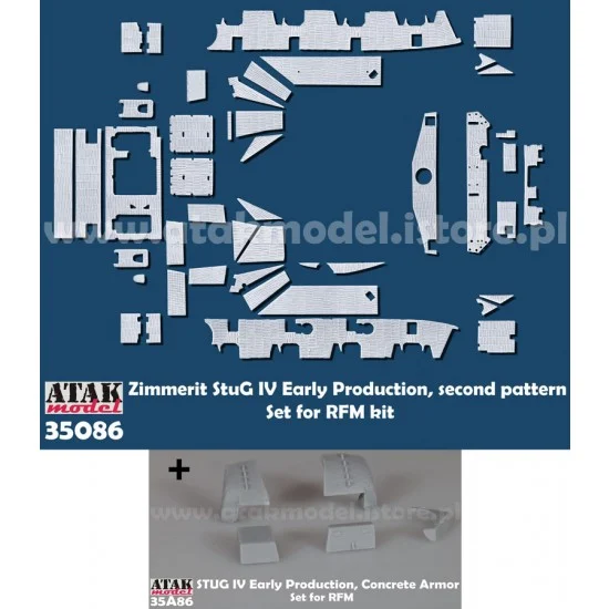 Atak 35086-B 1/35 Surmgeschutz IV Early Production Zimmerit with Concrete Armour for Rye Field Model