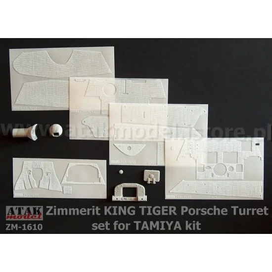 Atak ZM-1610 1/16 King Tiger Porsche Turret Zimmerit set for Tamiya kits
