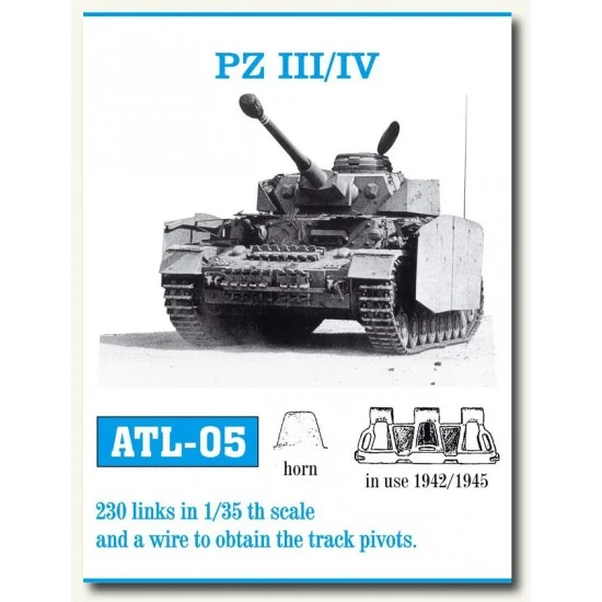 Friulmodel ATL-05 Metal Tracks for 1/35 German Panzer III/IV 1942-1945 (230 links)