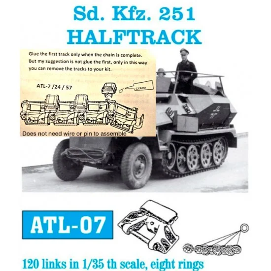 Friulmodel ATL-07 Metal Tracks for 1/35 SdKfz.251 Half-track (120 links)