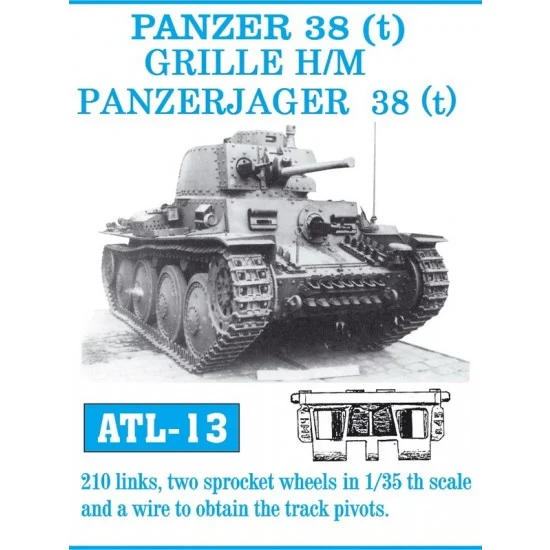 Friulmodel ATL-13 Metal Tracks for 1/35 PANZER 38 (t) / GRILLE-MARDER III. / GRILLE H/M PANZERJAGER 38(t) (210 links)