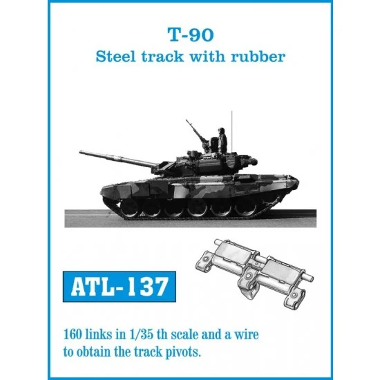 Friulmodel ATL-137 1/35 Soviet T-90 Main Battle Tank Steel Tracks with Rubber (160 links)