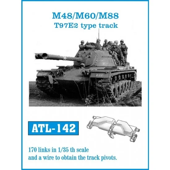 Friulmodel ATL-142 1/35 M48 /M60 /M88 T97E2 Type Metal Tracks (170 links)