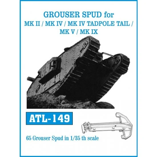 Friulmodel ATL-149 1/35 Grouser Spud for MK.II / Mk.IV/MK.IV Tadpole Tail / MK.V / MK.IX (65pcs)
