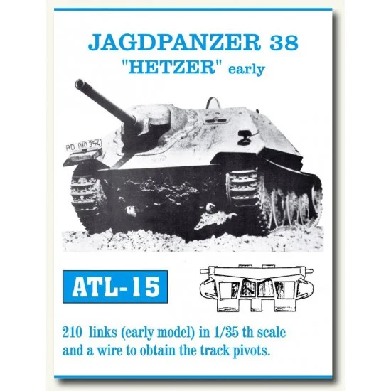 Friulmodel ATL-15 Metal Tracks for 1/35 German Jagdpanzer 38 Hetzer Early (210 links)