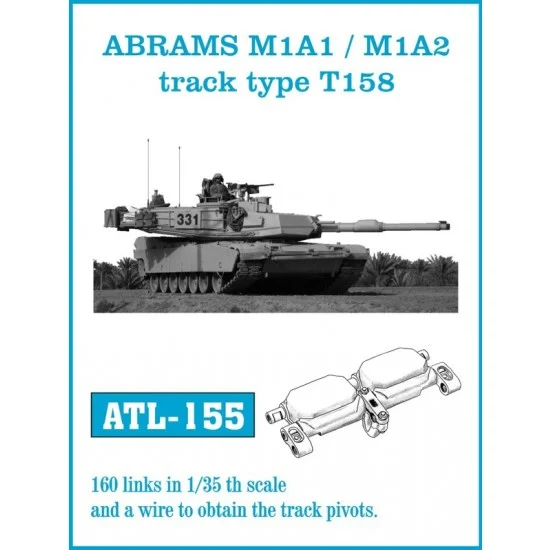 Friulmodel ATL-155 1/35 Metal Track for Abrams M1A1/M1A2 Type T158 (160 links)