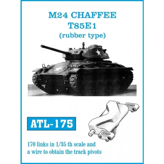 Friulmodel ATL-175 1/35 M24 Light Tank Chaffee T85E1 (Rubber Type) Metal Tracks (170 links)