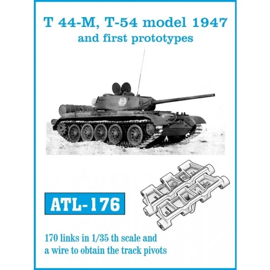 Friulmodel ATL-176 1/35 Soviet T-44M, T-54 Model 1947 and First Prototypes Metal Tracks (170 links)