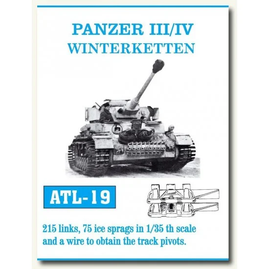 Friulmodel ATL-19 Metal Tracks for 1/35 German Panzer III/IV Winterketten (215 links)