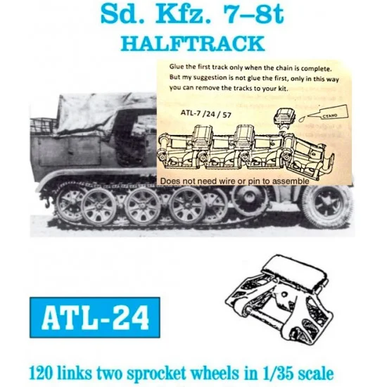 Friulmodel ATL-24 Metal Tracks for 1/35 German SdKfz.7 8t Halftrack (120 links)