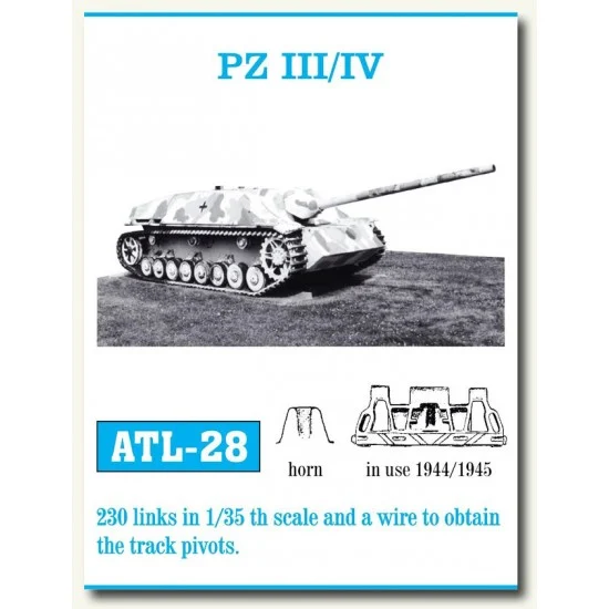 Friulmodel ATL-28 Metal Tracks for 1/35 German Panzer III/IV 1944-1945 (230 links)
