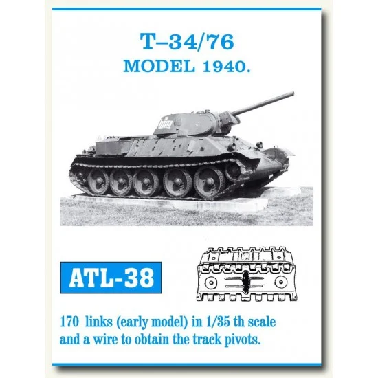 Friulmodel ATL-38 Metal Tracks for 1/35 Soviet T-34/76 Model 1940 (170 links)