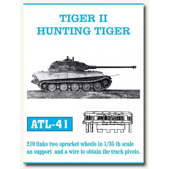 Friulmodel ATL-41 Metal Tracks for 1/35 German Tiger II Hunting Tiger (210 links)