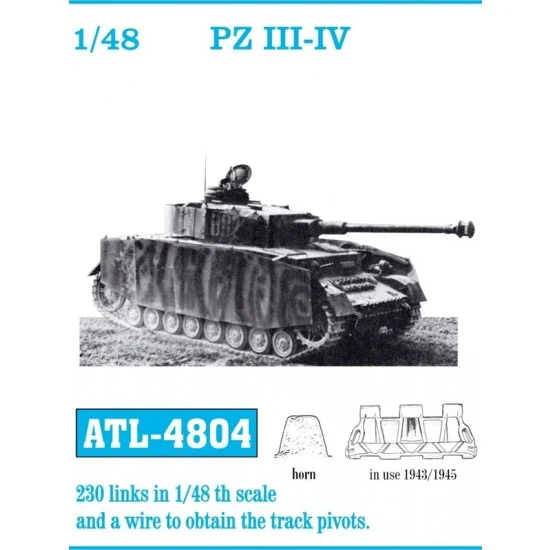 Friulmodel ATL-4804 1/48 German Panzer III - IV (1943-1945) Metal Tracks (230 links)
