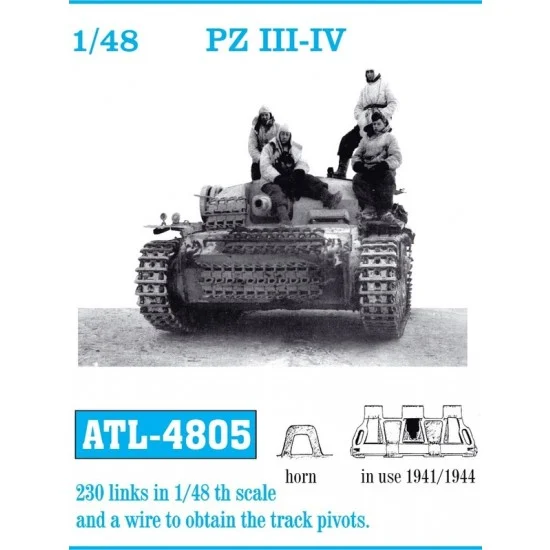 Friulmodel ATL-4805 1/48 German Panzer III - IV (1941-1944) Metal Tracks (230 links)