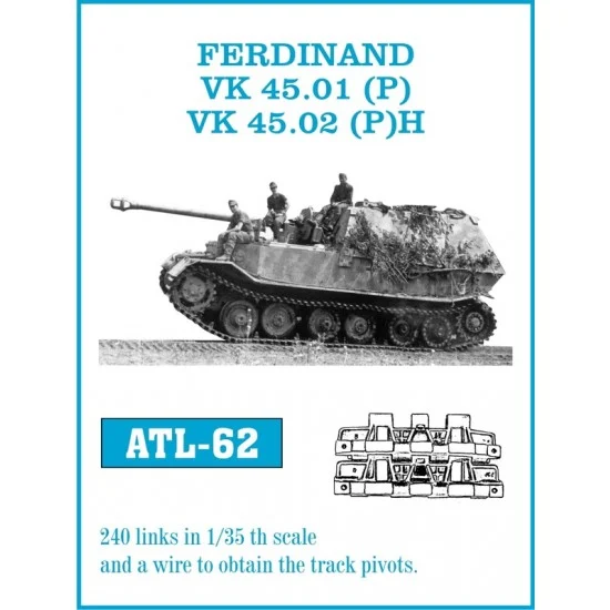 Friulmodel ATL-62 Metal Tracks for 1/35 FERDINAND / VK 45.01(P) VK 45.02(P)H (240 links)