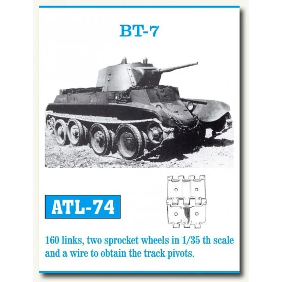 Friulmodel ATL-74 Metal Tracks for 1/35 Soviet BT-7 (160 links)