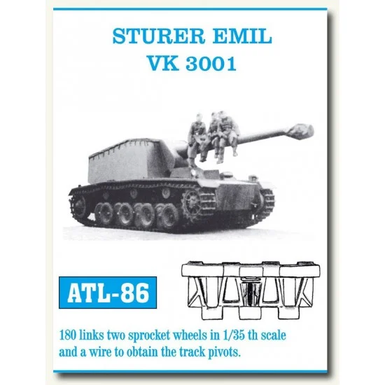 Friulmodel ATL-86 Metal Tracks for 1/35 Sturer Emil/VK 3001 (180 links)