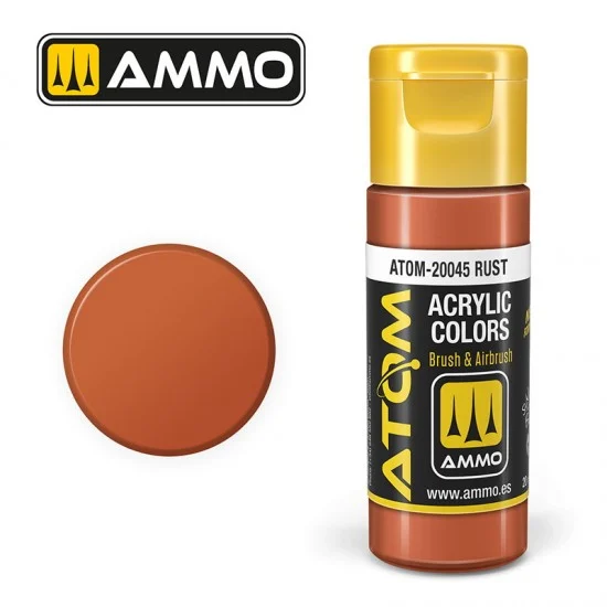 AMMO by Mig Jimenez 20045 Acrylic Paint - ATOM Colour #Rust (20ml jar)