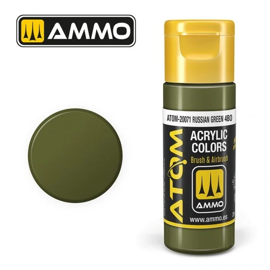 AMMO by Mig Jimenez 20071 Acrylic Paint - ATOM Colour #Russian Green 4BO (20ml jar)