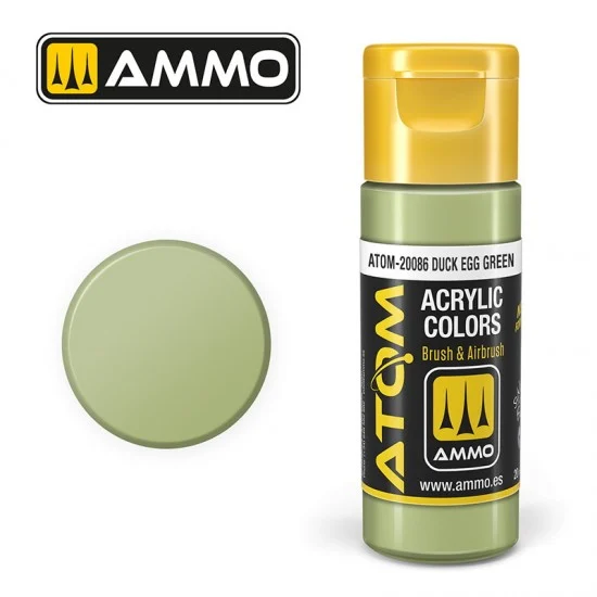 AMMO by Mig Jimenez 20086 Acrylic Paint - ATOM Colour #Duck Egg Green (20ml jar)