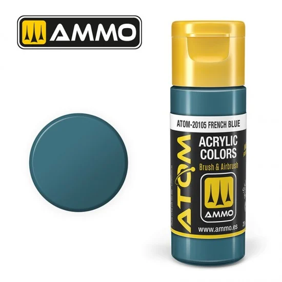 AMMO by Mig Jimenez 20105 Acrylic Paint - ATOM Colour #French Blue (20ml jar)