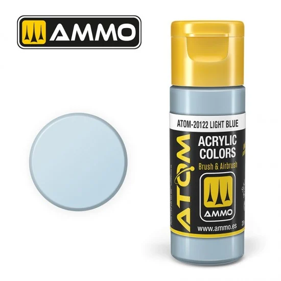 AMMO by Mig Jimenez 20122 Acrylic Paint - ATOM Colour #Light Blue (20ml jar)