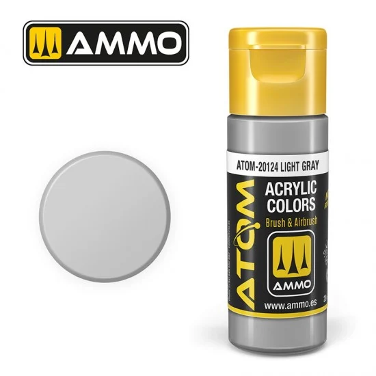AMMO by Mig Jimenez 20124 Acrylic Paint - ATOM Colour #Light Gray (20ml jar)