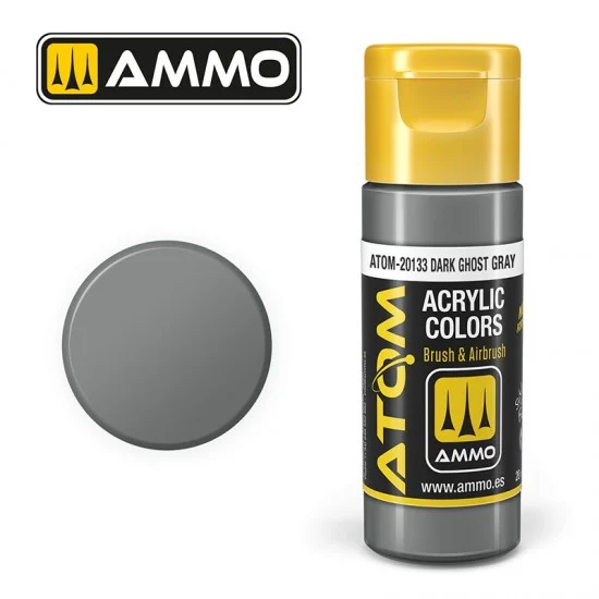 AMMO by Mig Jimenez 20133 Acrylic Paint - ATOM Colour #Dark Ghost Gray (20ml jar)