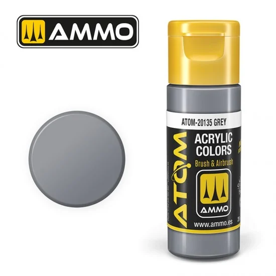 AMMO by Mig Jimenez 20135 Acrylic Paint - ATOM Colour #Grey (20ml jar)