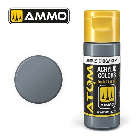 AMMO by Mig Jimenez 20137 Acrylic Paint - ATOM Colour #Ocean Grey (20ml jar)