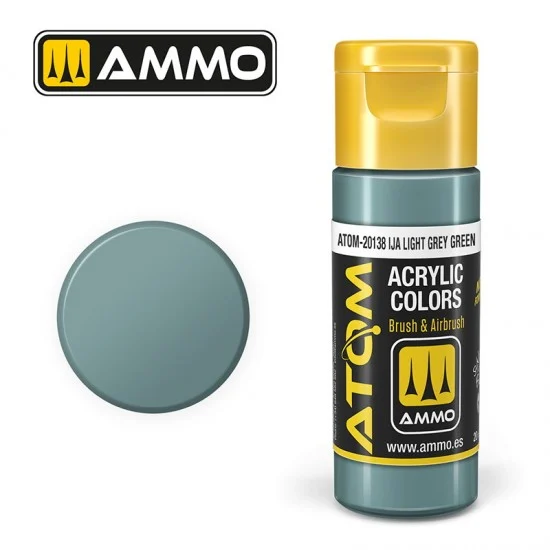 AMMO by Mig Jimenez 20138 Acrylic Paint - ATOM Colour #IJA Light Grey Green (20ml jar)