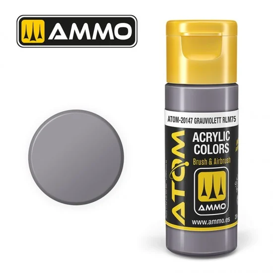 AMMO by Mig Jimenez 20147 Acrylic Paint - ATOM Colour #Grauviolett RLM75 (20ml jar)