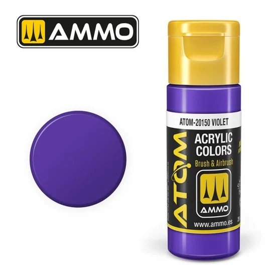 AMMO by Mig Jimenez 20150 Acrylic Paint - ATOM Colour #Violet (20ml jar)