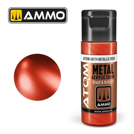 AMMO by Mig Jimenez 20174 Acrylic Paint - ATOM Metallic #Red (20ml jar)
