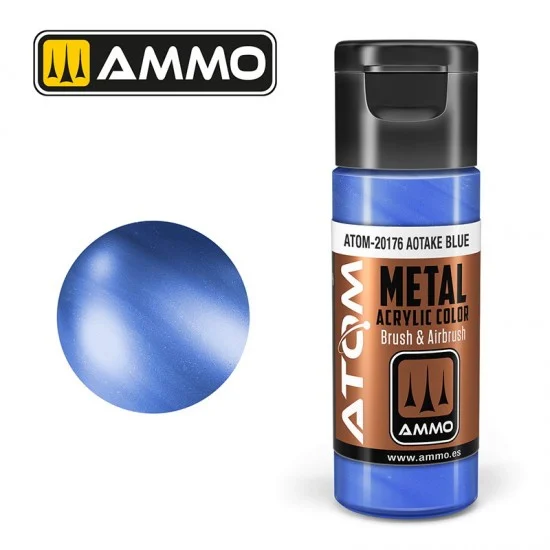 AMMO by Mig Jimenez 20176 Acrylic Paint - ATOM Metallic #Aotake Blue (20ml jar)