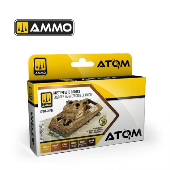 AMMO by Mig Jimenez 20714 Acrylic Paints set - ATOM #Rust Effects Colours (6 jars, each bottle: 20ml)