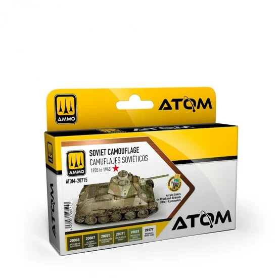 AMMO by Mig Jimenez 20715 Acrylic Paints set - ATOM #Soviet Camouflage 1935-45 (6 jars, 20ml each)