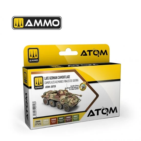 AMMO by Mig Jimenez 20728 Acrylic Paints - ATOM #Late German Camouflage Set (6x 20ml)