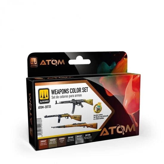AMMO by Mig Jimenez 20733 Acrylic Paints - ATOM #Weapons Colour Set (4x 20ml)
