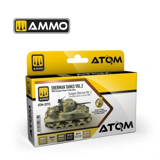 AMMO by Mig Jimenez 20735 Acrylic Paints - ATOM #Sherman Tanks Vol. 2 (WWII European Theater of Operations)