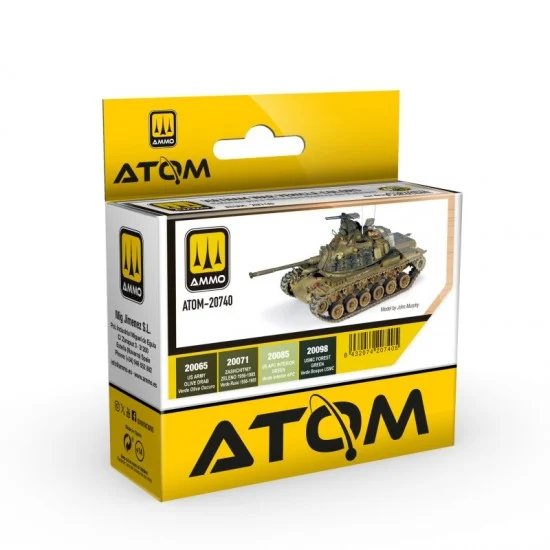 AMMO by Mig Jimenez 20740 Acrylic Paints set - ATOM #Vietnam War Vehicles Colours (4 jars, each: 20mL)