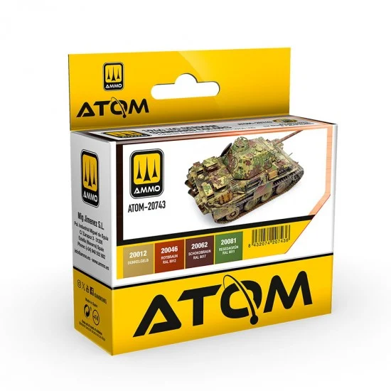 AMMO by Mig Jimenez 20743 Acrylic Paints set - ATOM #1944-45 German Standard Colours (4 jars, 20ml each)