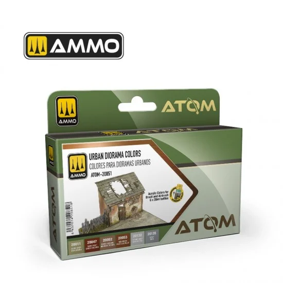 AMMO by Mig Jimenez 20851 Acrylic Paints set - ATOM #Urban Diorama Colours (6 jars, each bottle: 20ml)