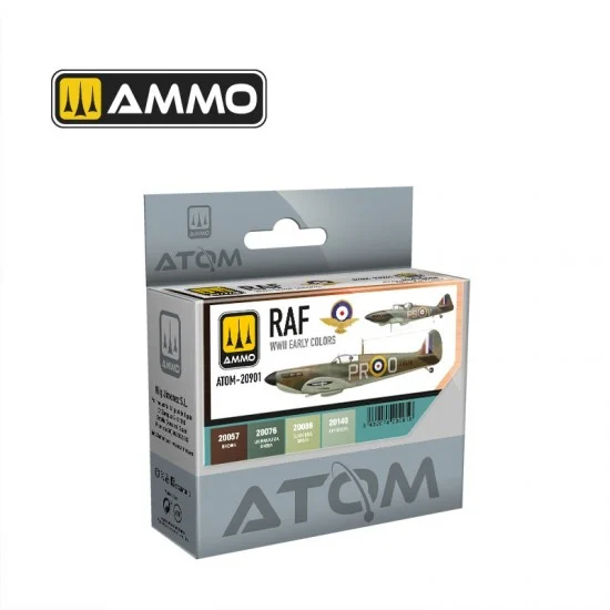 AMMO by Mig Jimenez 20901 Acrylic Paints set - ATOM #RAF WWII Early Colours (4 jars, each bottle: 20ml)