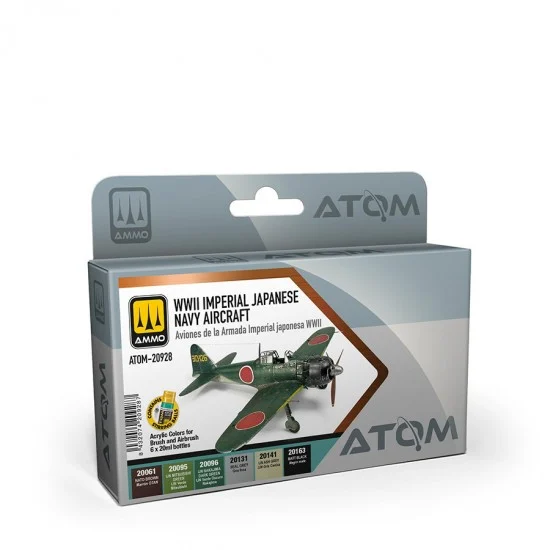 AMMO by Mig Jimenez 20928 Acrylic Paints set - ATOM #WWII Imperial Japanese Navy Aircraft (6 jars, 20ml each)