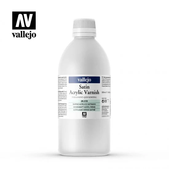 Vallejo 28519 Satin Acrylic Varnish (500ml) - Hobby & Model Paints
